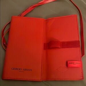 Giorgio Armani tri-fold Red Beauty Organizer